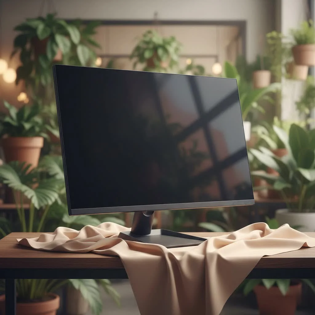 43 inch computer monitor on a modern desk setup