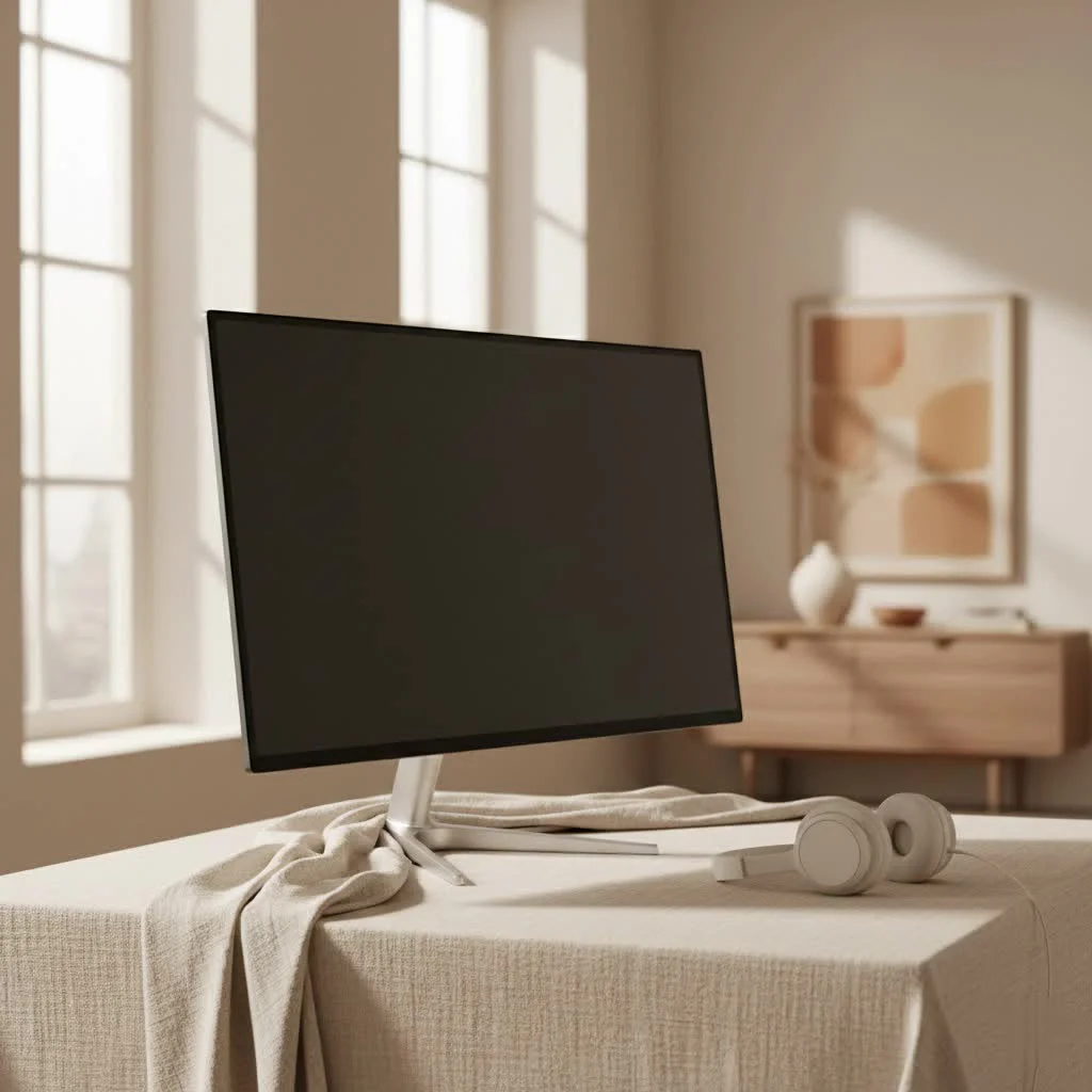 Person working on a computer with a budget monitor