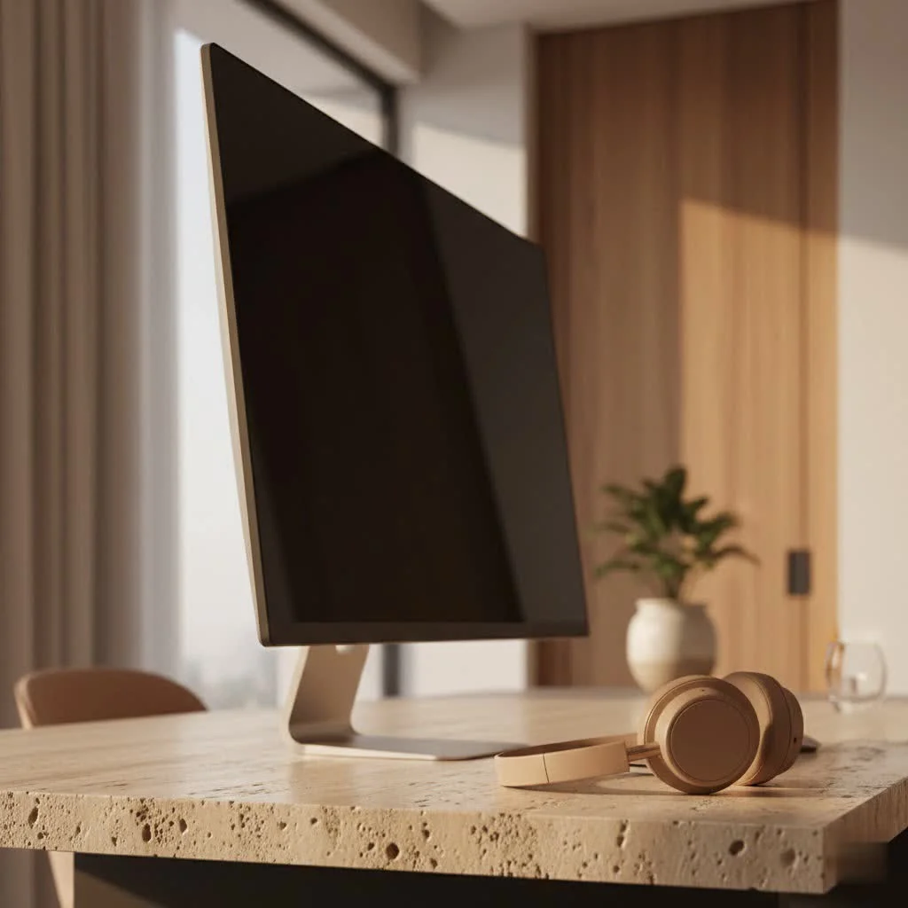 Portable computer monitor displaying a vibrant image