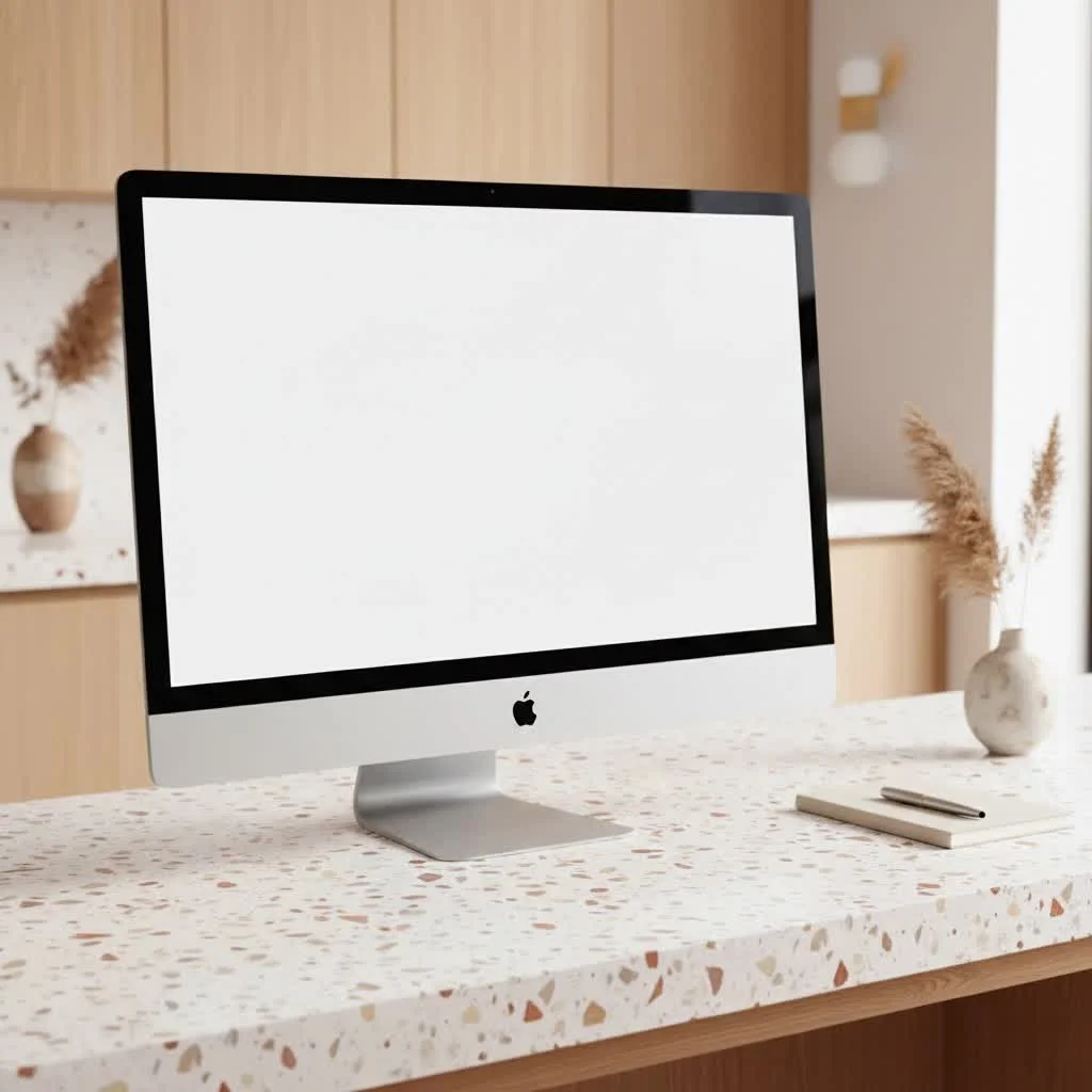 Various computer monitor sizes displayed on different desks
