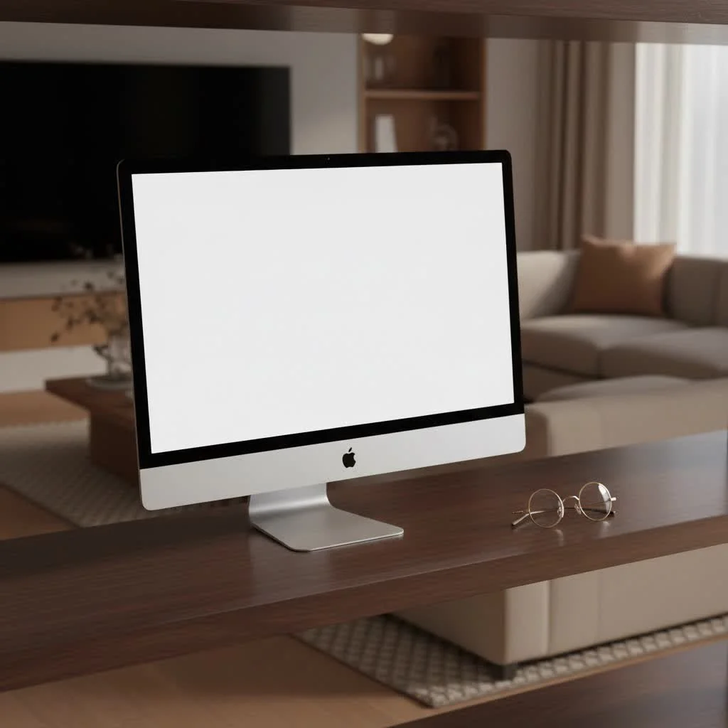 Widescreen computer monitor displaying multiple applications