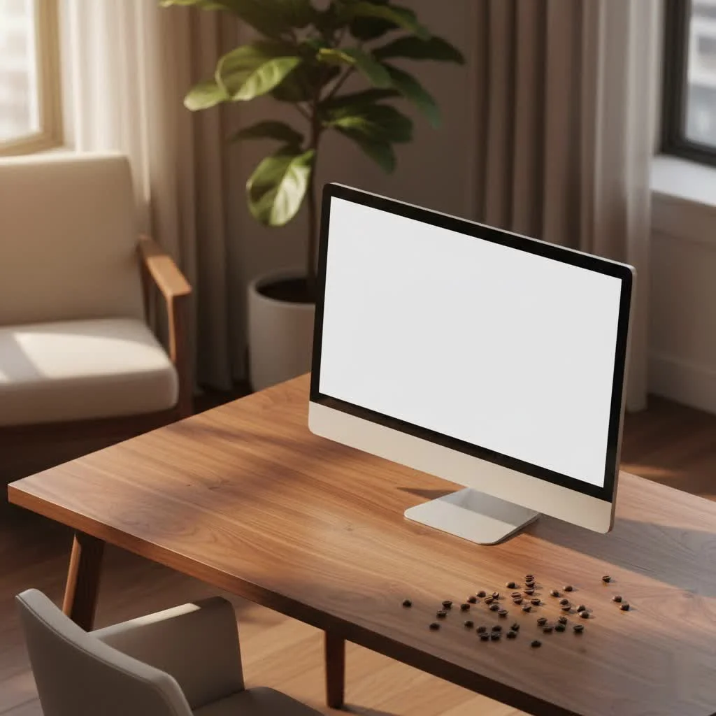 Transparent computer monitor displaying digital content over a physical environment