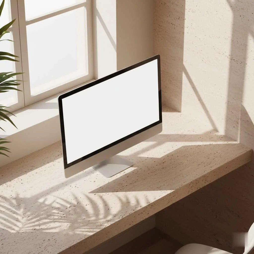 Person using a computer monitor purchased from Amazon
