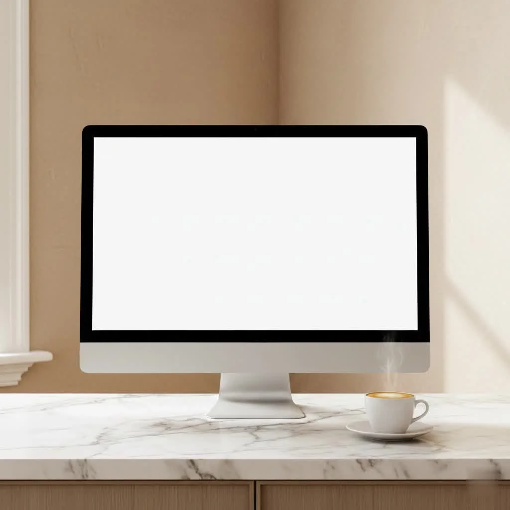 Close-up of a 4K computer monitor displaying vibrant graphics