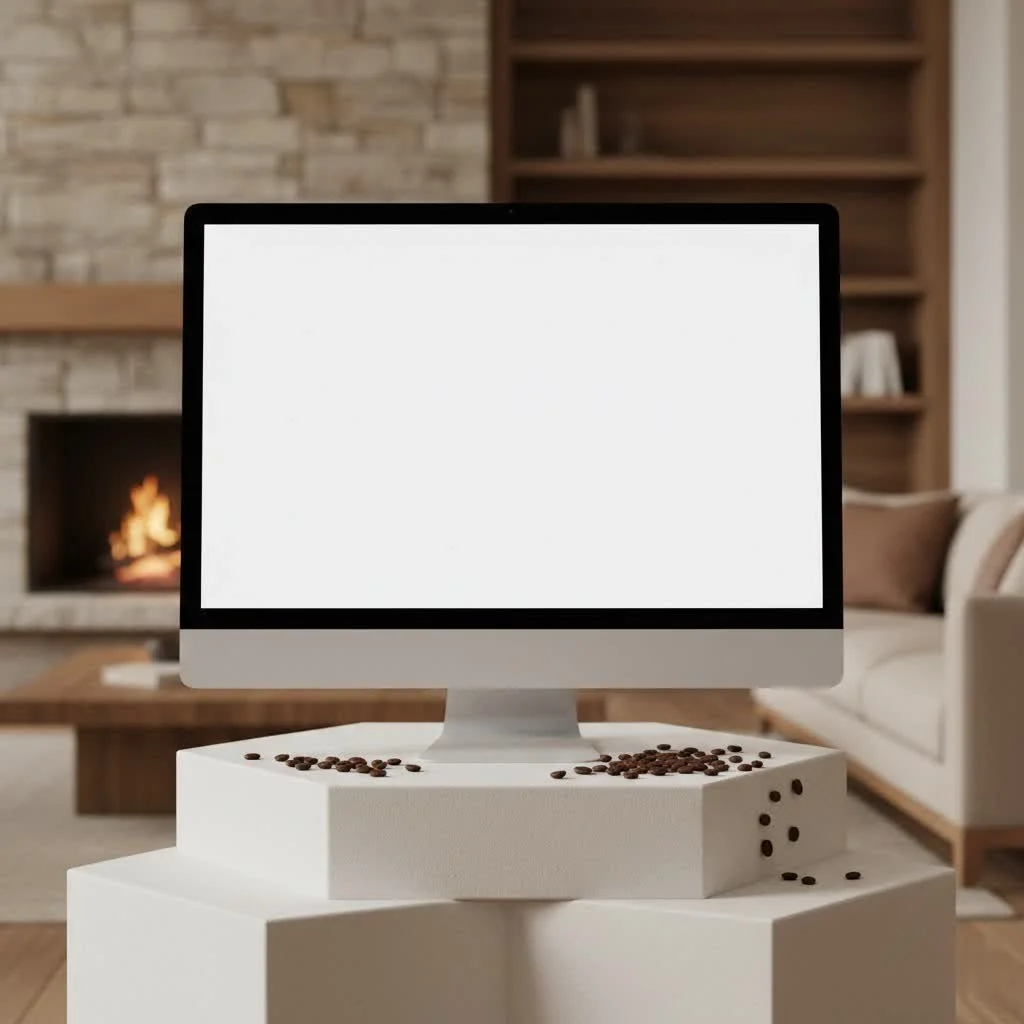 Large computer monitor displaying a vibrant desktop