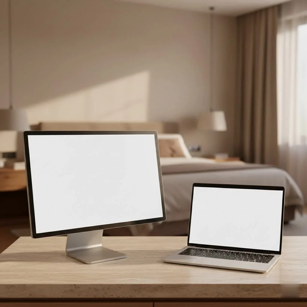 Large curved computer monitor displaying a vibrant game scene