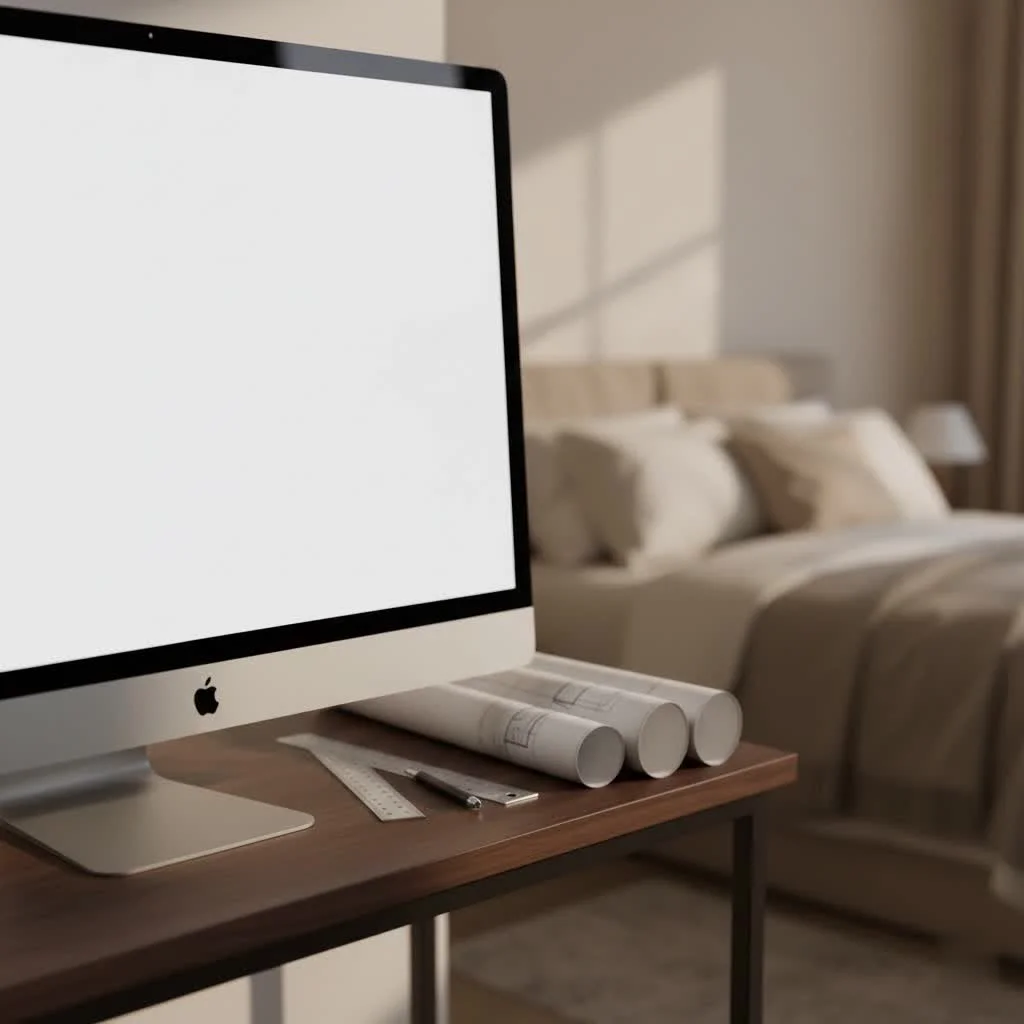 A sleek 27-inch computer monitor displaying vibrant graphics