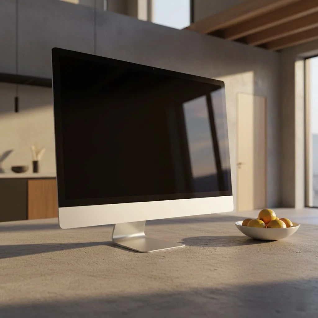 OLED computer monitor displaying vibrant colors